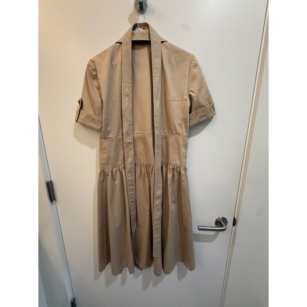 Tory Burch Tan Khaki Safari Utility Shirt Dress Size 2 - Picture 4 of 12